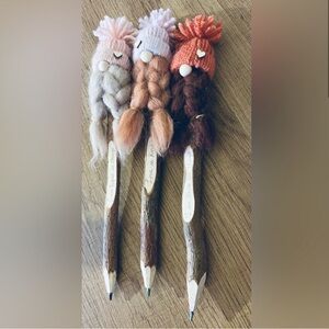 ❤️Handmade Wooden Gnome Pencils